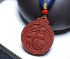 Ginseng Bliss Bead Double-Sided Coin Pendant Necklace