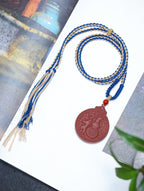 Ginseng Bliss Bead Double-Sided Coin Pendant Necklace