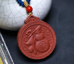 Ginseng Bliss Bead Double-Sided Coin Pendant Necklace