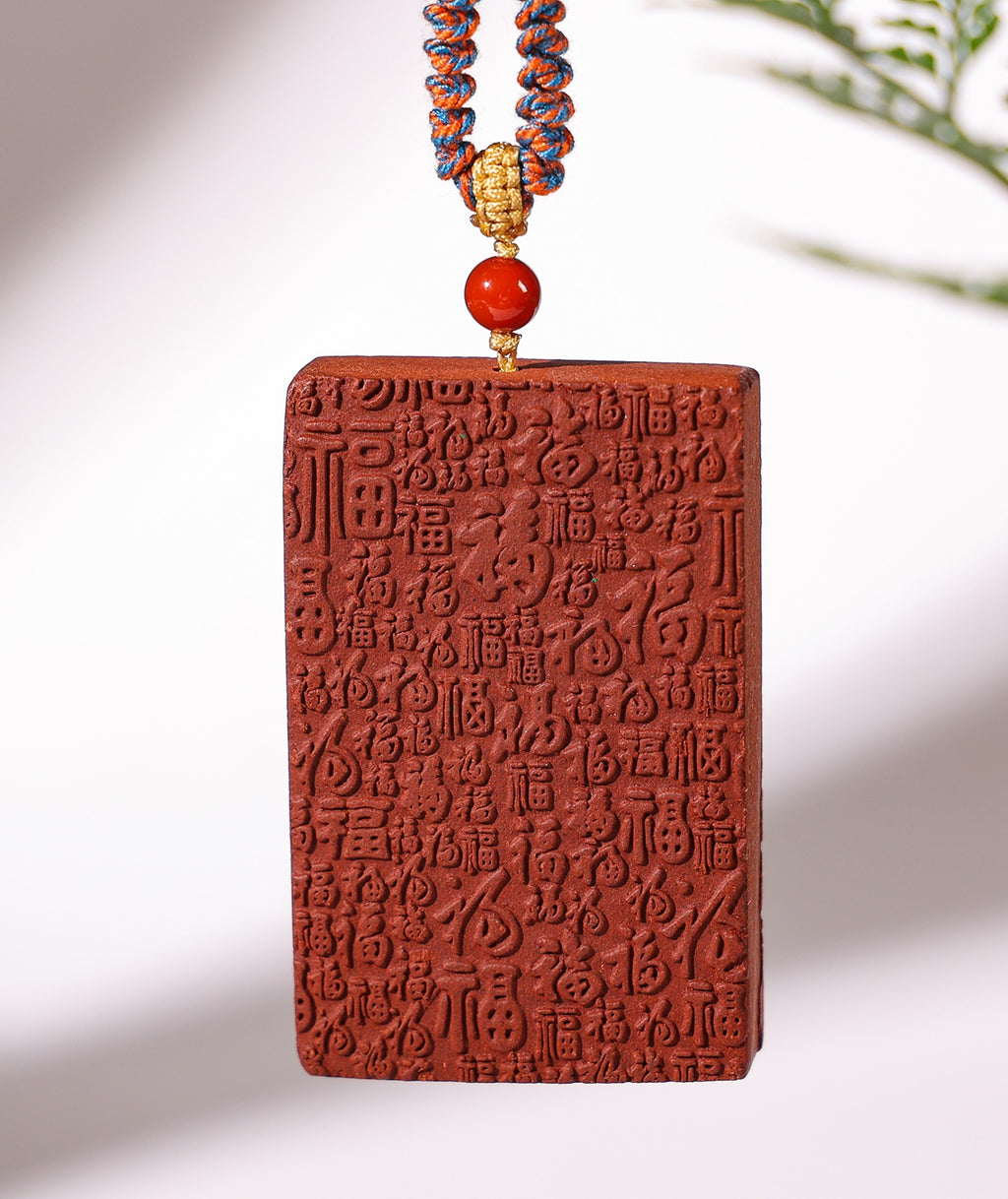 Ginseng Bliss Bead Hundred Fortunes Pendant Necklace