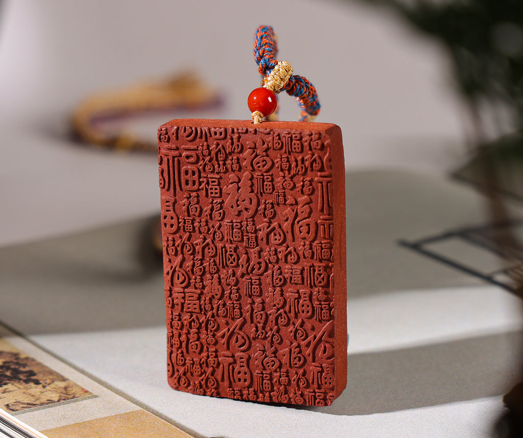 Ginseng Bliss Bead Hundred Fortunes Pendant Necklace