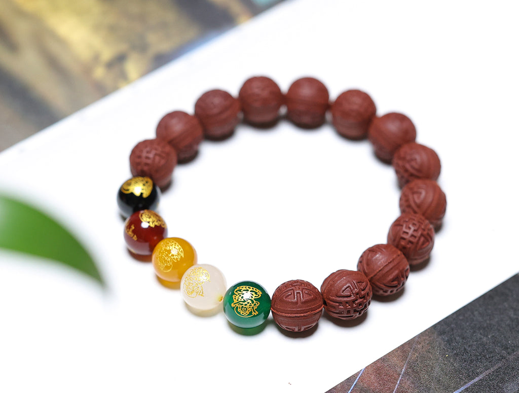 Fortune Formula '5 Gods of Wealth' Agate Bracelet