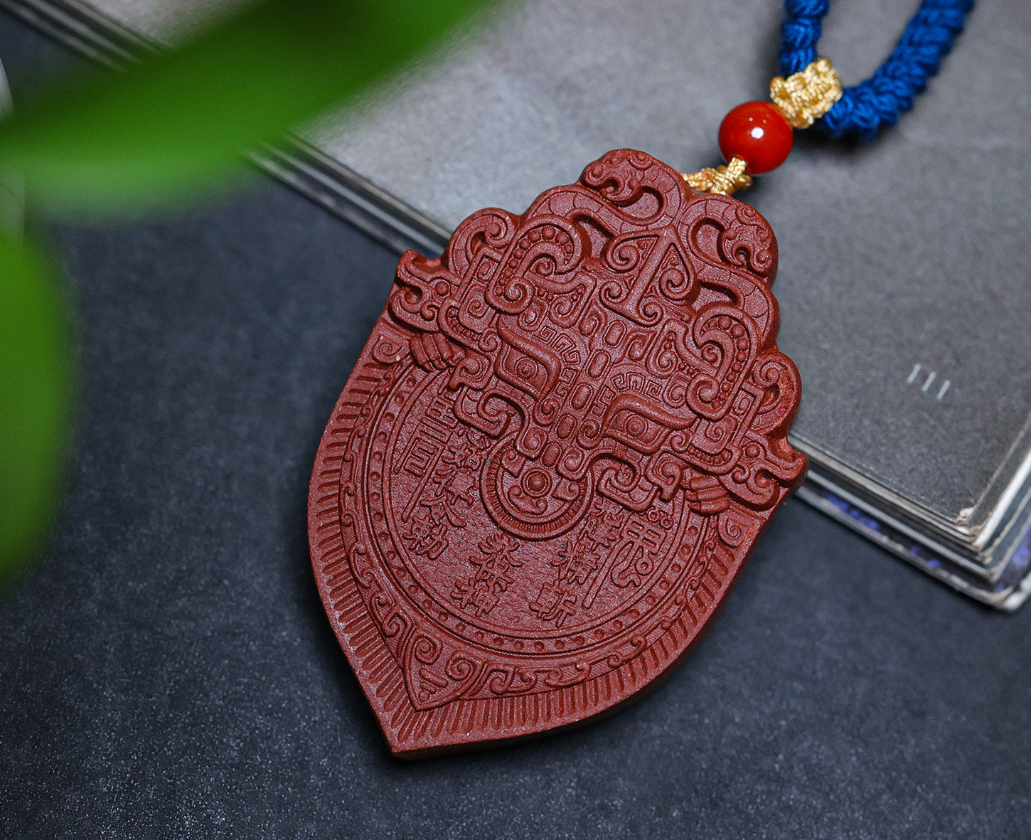 Ginseng Bliss Bead: Taotie & Mountain Spirit "Huāqián" Coin Pendant
