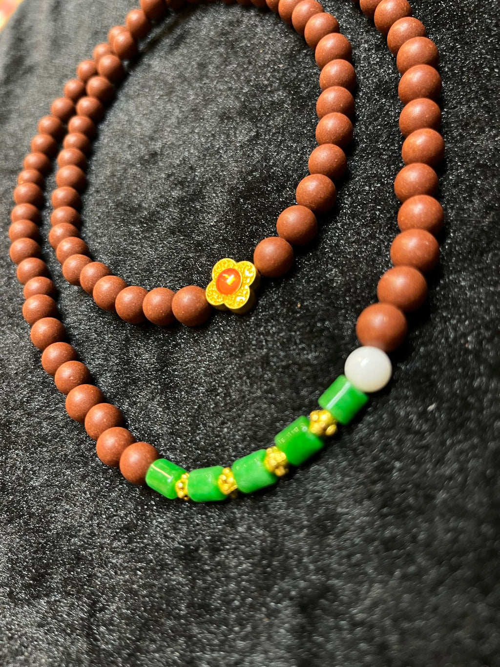 Ginseng Bliss Bead All-Season Peace Alloy Necklace