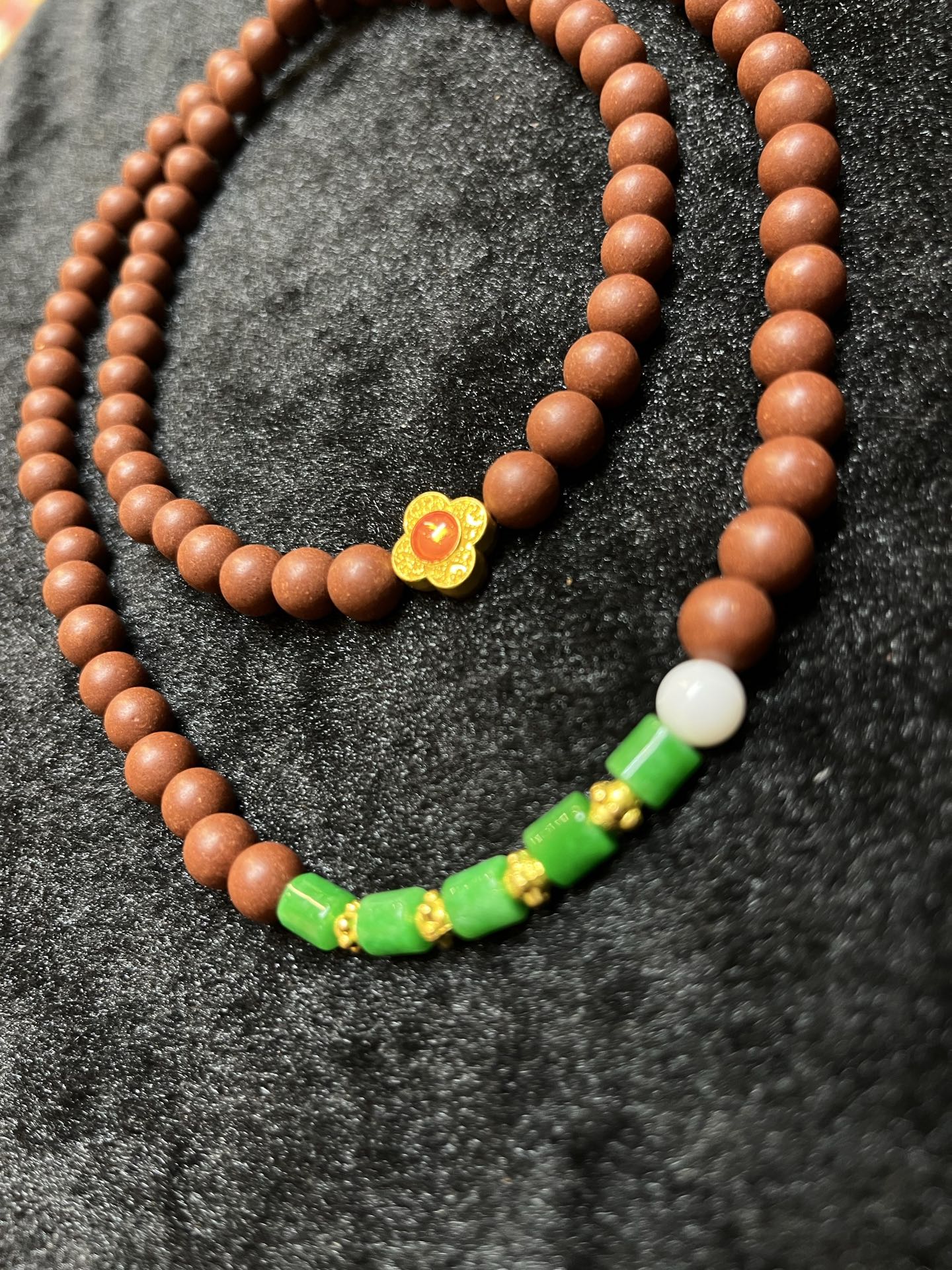 Ginseng Bliss Bead All-Season Peace Alloy Necklace